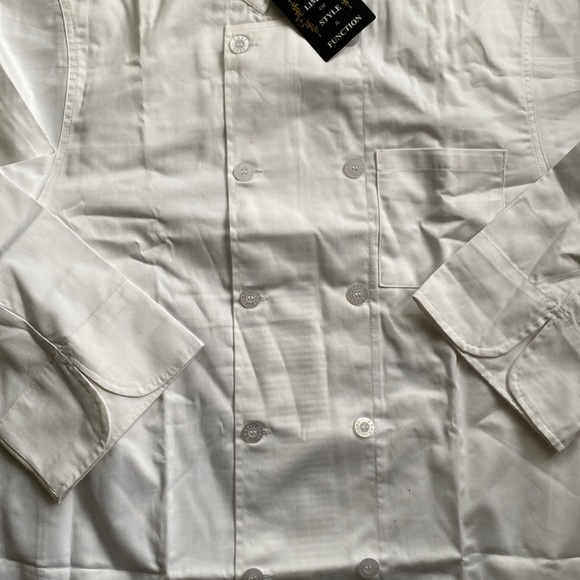 New Chef Works classic double breasted white chef coat top for women white Sz L - Picture 6 of 7